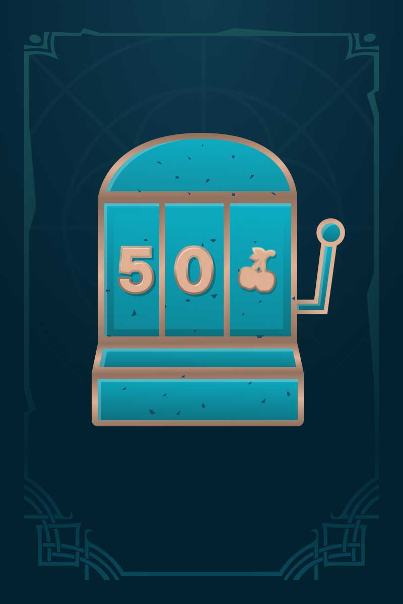 Platziere 50 Spins in einer Spielsitzung